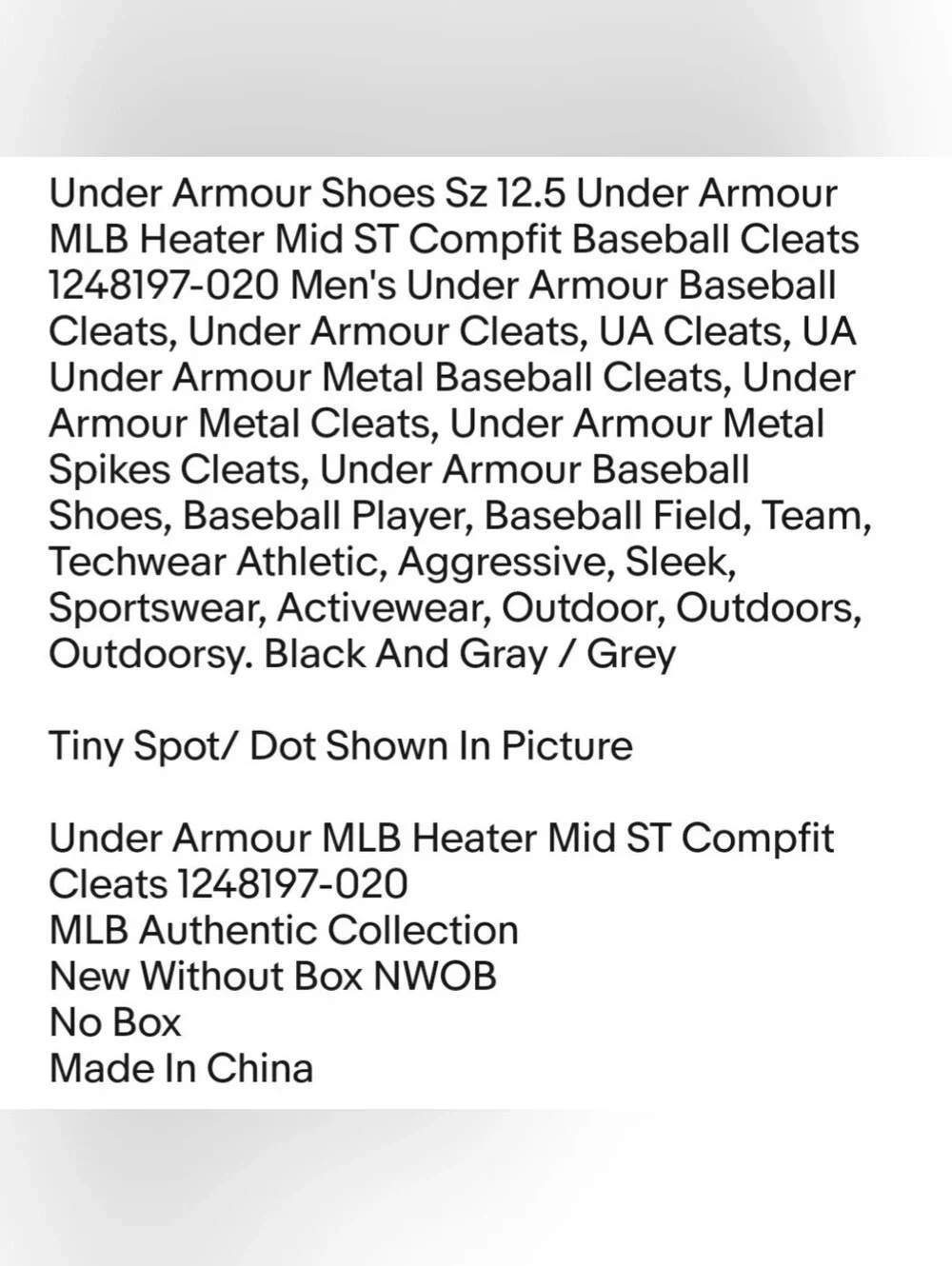 Under Armour Shoes Sz 12.5 Under Armour MLB Heater Mid ST Compfit Baseball Cleat